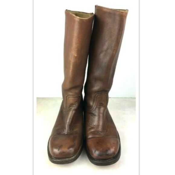 Frye Vintage Cowboy Boots Campus Brown Leather - Picture 4 of 8